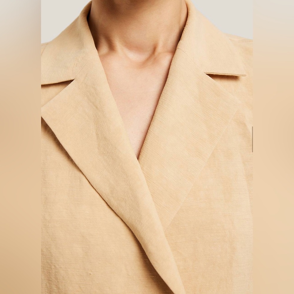 BRAND NEW with tag: Gentle Herd short sleeve blazer dress. Color: oatmeal, small - Picture 5 of 10